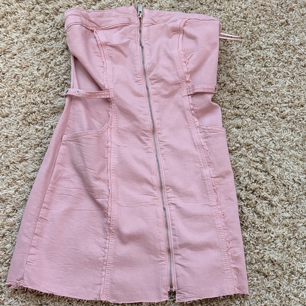 Zara Blush Pink Zip-Up Dress